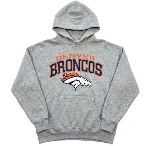 Vintage 1998 Denver Broncos Lee Sport Hoodie Gray Nutmeg NFL Football Medium USA